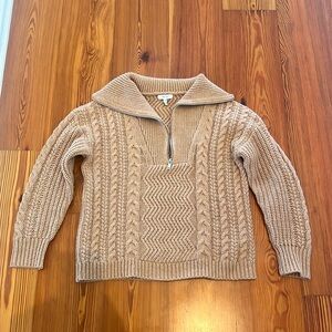 REISS camel cable knit sweater